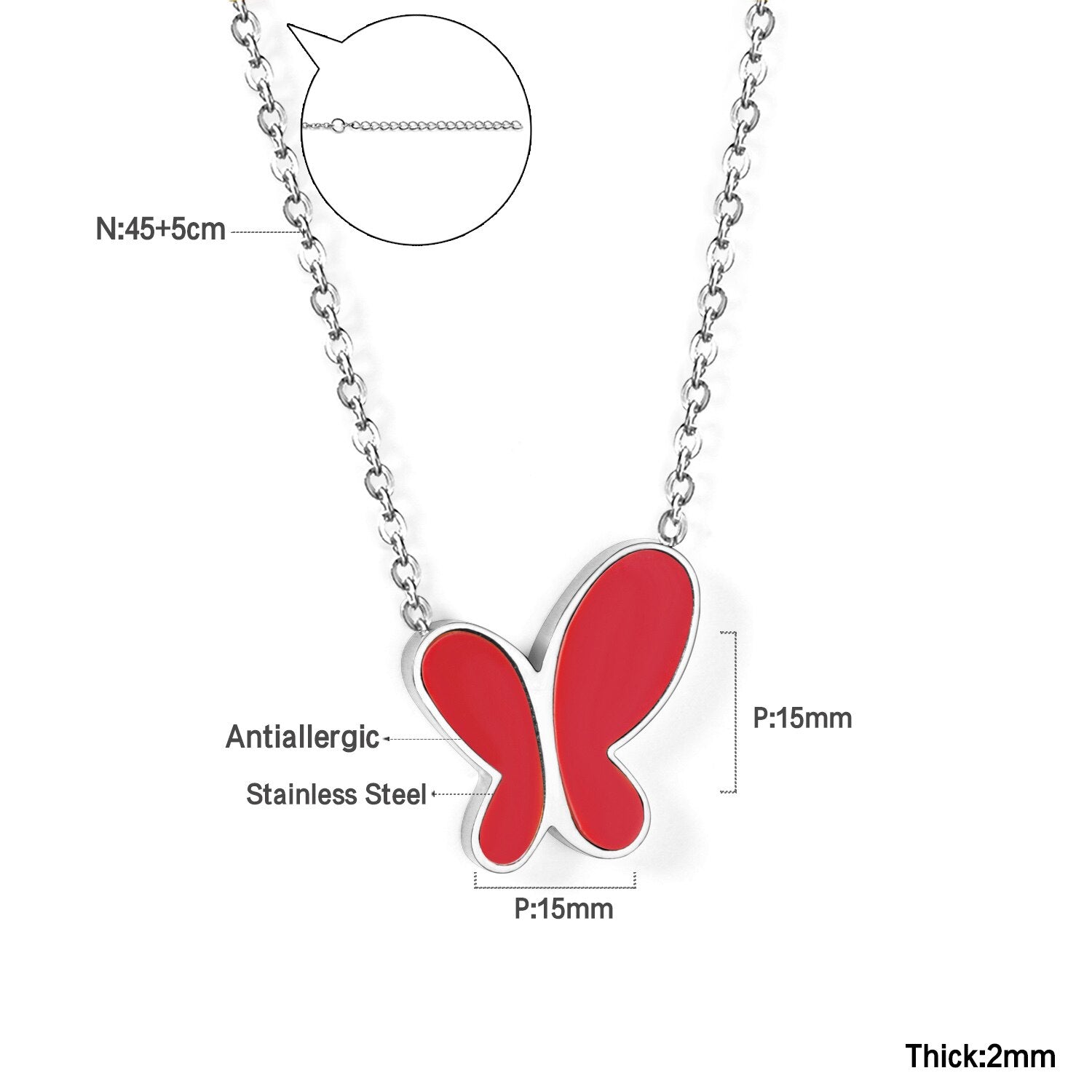 ASON Colorful Black White Shell Butterfly Chain Pendant Necklace Gold Color Stainless Steel for Women Fashion Jewelry asonjewelry